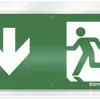Plaque avec pictogramme ESYLUX pour SLX flèche vers la bas 