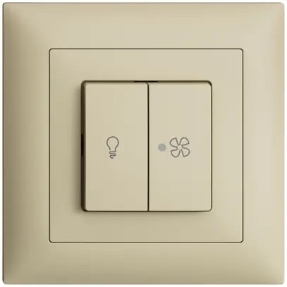 Interrupteur ENC pour lum.et ventilat. EDIZIOdue vanille, LED jaune 