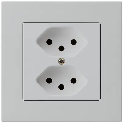 Prise ENC kallysto.pro 2×T13 gris clair avec sécurité enfants 