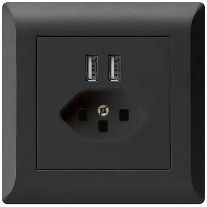 Presa INC 2×USB & T23 kallysto.line 2400mA nero 