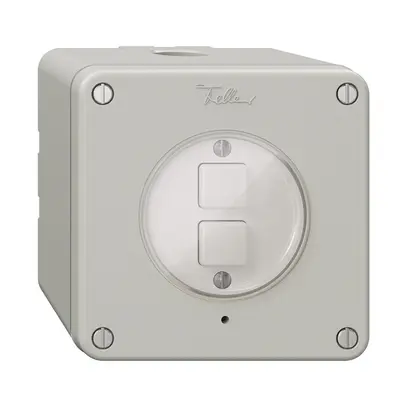 Poussoir KNX NAP 2× NEVO RGB avec sonde de température, gris clair 