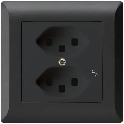 Presa INC Hager kallysto.line 2×T23 1×S C nero 