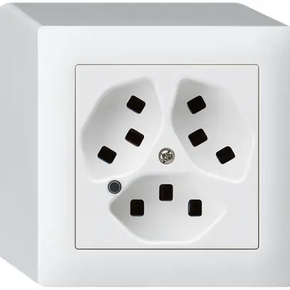 Presa AP Hager kallysto 3×T23 illuminato Q bianco ultra 