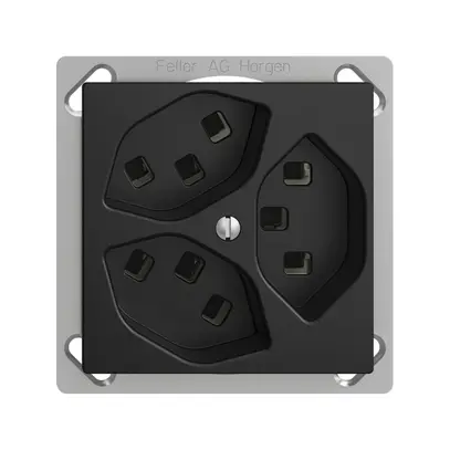 Prise INC 3×T23 16A EDIZIOdue noir avec bornes enf. 