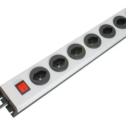 Prise multiple MH 7×T13 PowerLine, Td 3×1mm², 1.5m, noir 