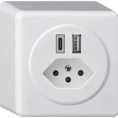 Presa di carica USB AP basico 18W PD 1×tipo A 1×tipo C tipo 13 bianco 