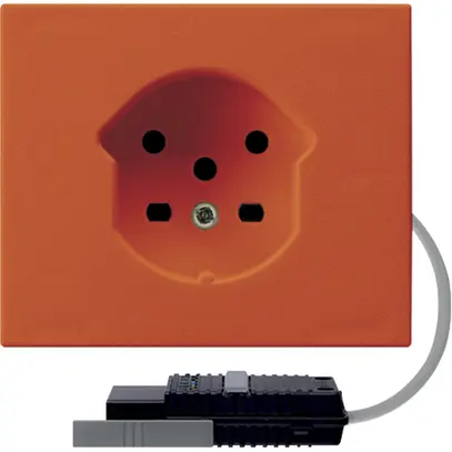 Prise FLF HA type 15 avec bornes enfichables avec adaptateur câble rond orange 
