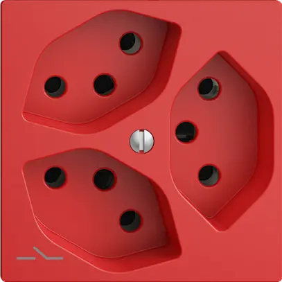 Prise ENC EDIZIOdue 3×T13 berry 1×S avec shutter 