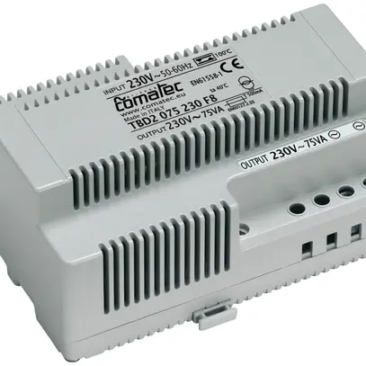 Trasformatore di isolamento AMD Comatec TBD2, IN: 230VAC, OUT: 230VAC/75VA, 8UM 