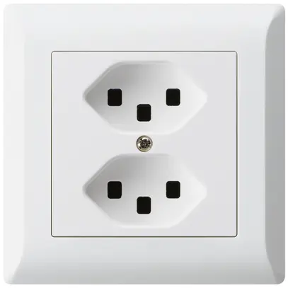 Prise ENC kallysto.line 2×T23 blanc avec bornes enfichables 