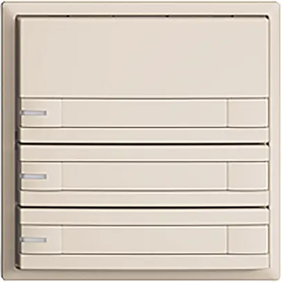 Poussoir ENC KNX 3× EDIZIOdue crema RGB avec LED avec insert papier 