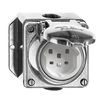 Presa AP bagn.T25 16A Al natura con morsetti innest. 