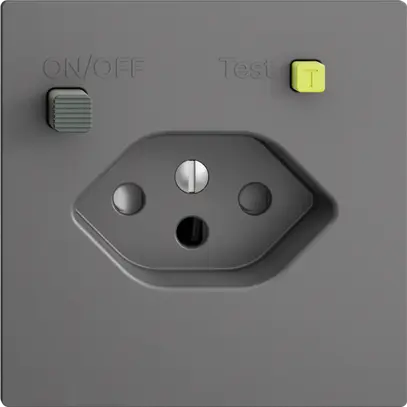 UP-Steckdose EDIZIOdue T13 FI 30mA F, shutter, dunkelgrau 