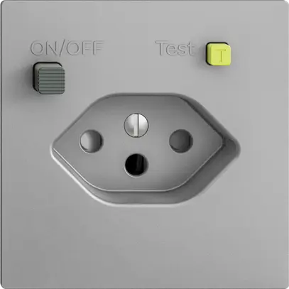 Presa INC EDIZIOdue T13 FI 30mA F, shutter silver 