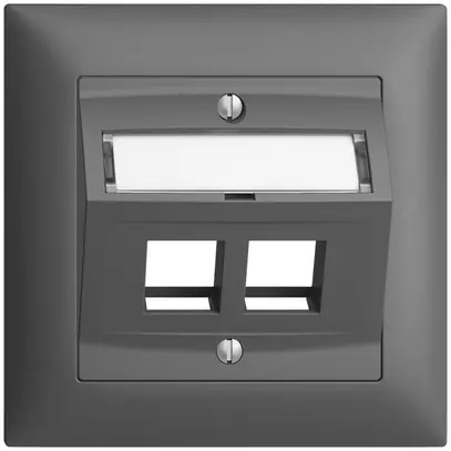 Kit d.montage ENC Edue FMI, a.capot d.sortie oblique, p.2×Keystone, gris foncé 