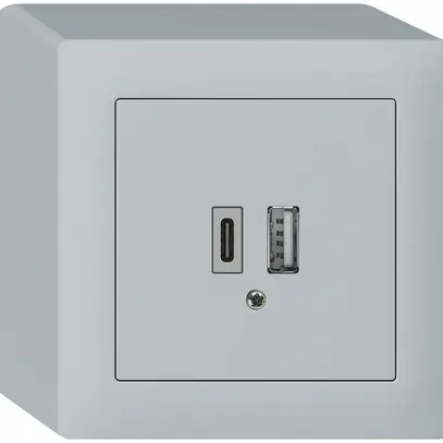 Presa di carica USB AP kallysto 18W PD 1×tipo A 1×tipo C grigio chiaro 