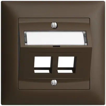 Kit montaggio INC Edue FMI, c.cappa di uscita obliqua, per 2×Keystone, coffee 