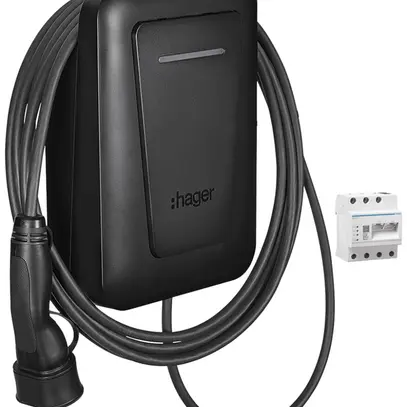 Stazione di carica Hager witty solar II trifase 22kW 250×370×150mm con cavo 