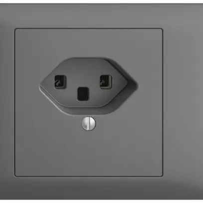 Presa INS EDIZIOdue T23 16A grigio scuro, 53mm, morsetti a vite 