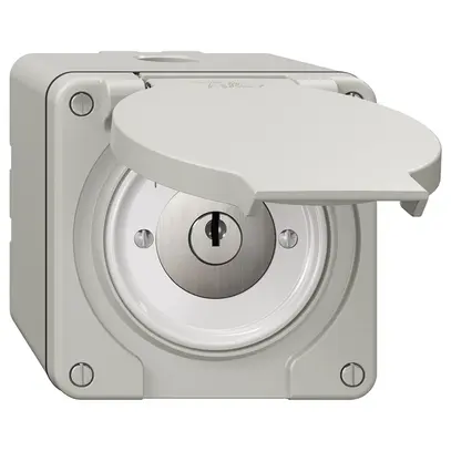 Contatto rotativo NAP NEVO, con serratura&2 chiavi, KS, 1->0<-2, grigio chiaro 