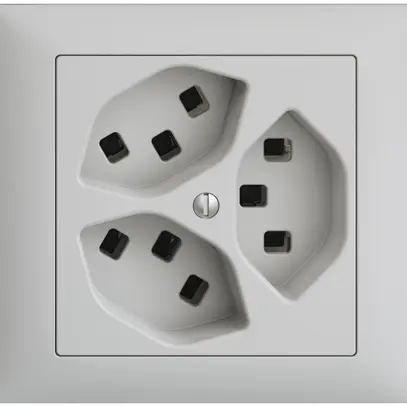 Prise INC 3×T23 16A EDIZIOdue gris clair, avec bornes enf. 
