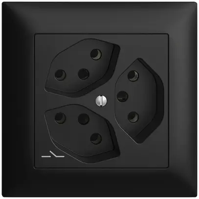 Prise ENC EDIZIOdue 3×T13 noir 1×S 