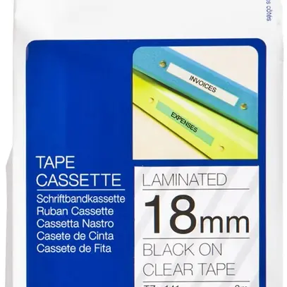 Cassette ruban Brother TZe-141 18mm×8m, transparent-noir 