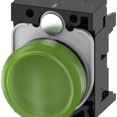 Avvisatore luminoso Siemens SIRIUS ACT c.supporto+LED 230VAC verde plastica 