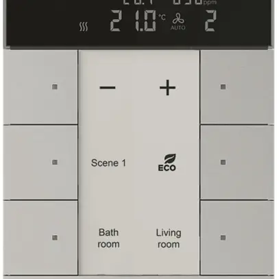 Controllore piccolo ABB-Tenton, 6 tasti, CO2/umidità, alu-argento 