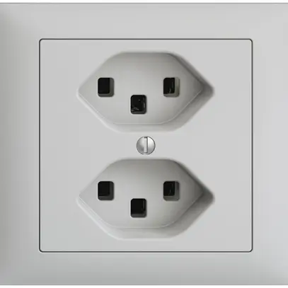 Presa INS 2×T23 16A EDIZIOdue grigio chiaro, con morsetti innest. 