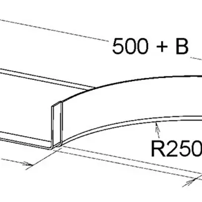 Dérivation Niedax 100×80mm R=250m 