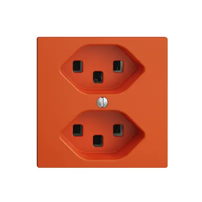 Prise EDIZIOdue 2×T23 orange, 16A, avec bornes enf. 