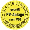 Plaquette d'essai CIMCO 108×'geprüft PV-Anlage nach VDE' 2023 Ø30mm gelb 