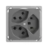 Prise INC 3×T23 16A EDIZIOdue gris foncé, avec bornes enf. 
