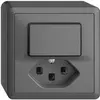Combinaison AP 3/1L+T23 16A EDIZIOdue gris foncé 