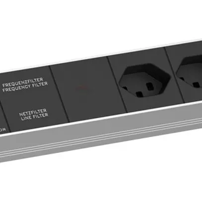 Steckdosenleiste 19" BACHMANN 5×T23 3m mit Gerätevollschutz 1HE schwarz 