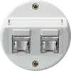 Inserto per presa INC basico A cat.6 2×RJ45/s uscita obliqua bianco 