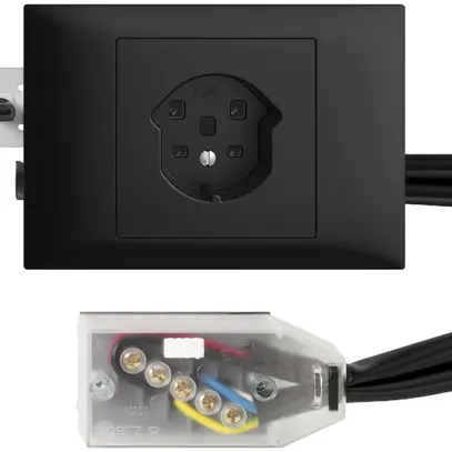 Prise INC EDIZIOdue T25 noir 45…69mm pour câble plat Technofil 