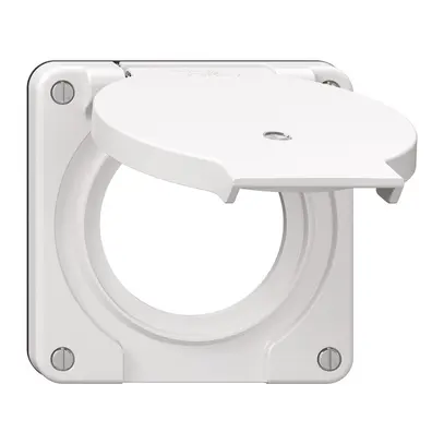 Coperchio c.coperchio ribalt.NEVO Ø53mm p.presa 1-volta ill. bi (guarn.ne) 