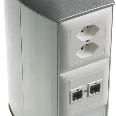 Anschlussaufsatz Ellipse H=235 elox. mit 3 NIS-Dosne IP20 