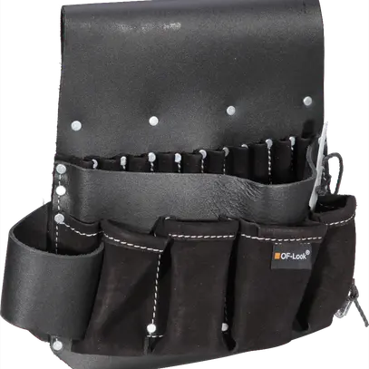 OF-Look Handwerkzeugtasche Leder leer schwarz 