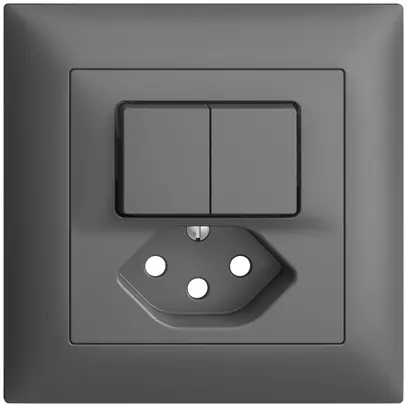 Kit frontal EDIZIOdue gris foncé 88×88mm T13 