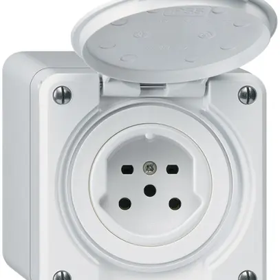 Presa AP HA robusto tipo 15 con morsetti a innesto con coperchio bianco 