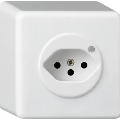 Presa AP Hager basico 1×tipo 13 illuminati Q bianco 