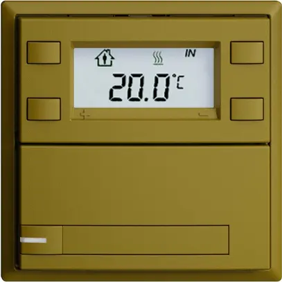 UP-RTH-Taster KNX 1-fach EDIZIOdue F olive, mit Papier+LED RGB 