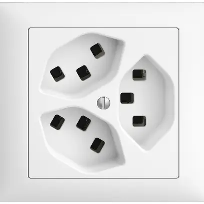 Prise INC 3×T23 16A EDIZIOdue blanc, avec bornes enf. 