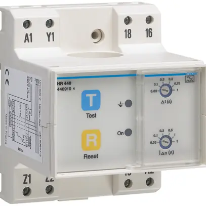 Relè sorveglianza corrente differenziale Hager HR440 30…3000mA 0…1s tipo A 