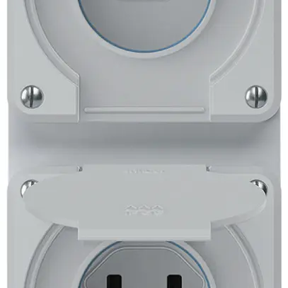 Combinaison ENC robusto 2×1, 2×prise T23 IP55 gris 