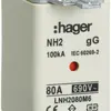 Fusible HPC Hager DIN2c 690VAC 125A gG/gL avertisseur double inoxydable 