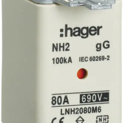 NH-Sicherung Hager DIN2c 690VAC 125A gG/gL Doppelkennmelder rostfrei 